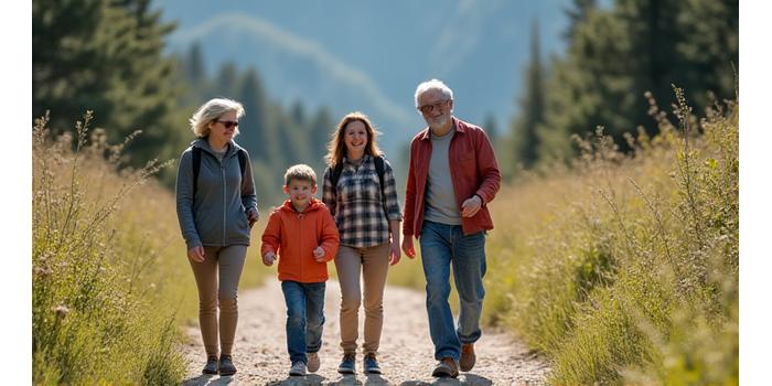 Randonnée familiale multigénérationnelle